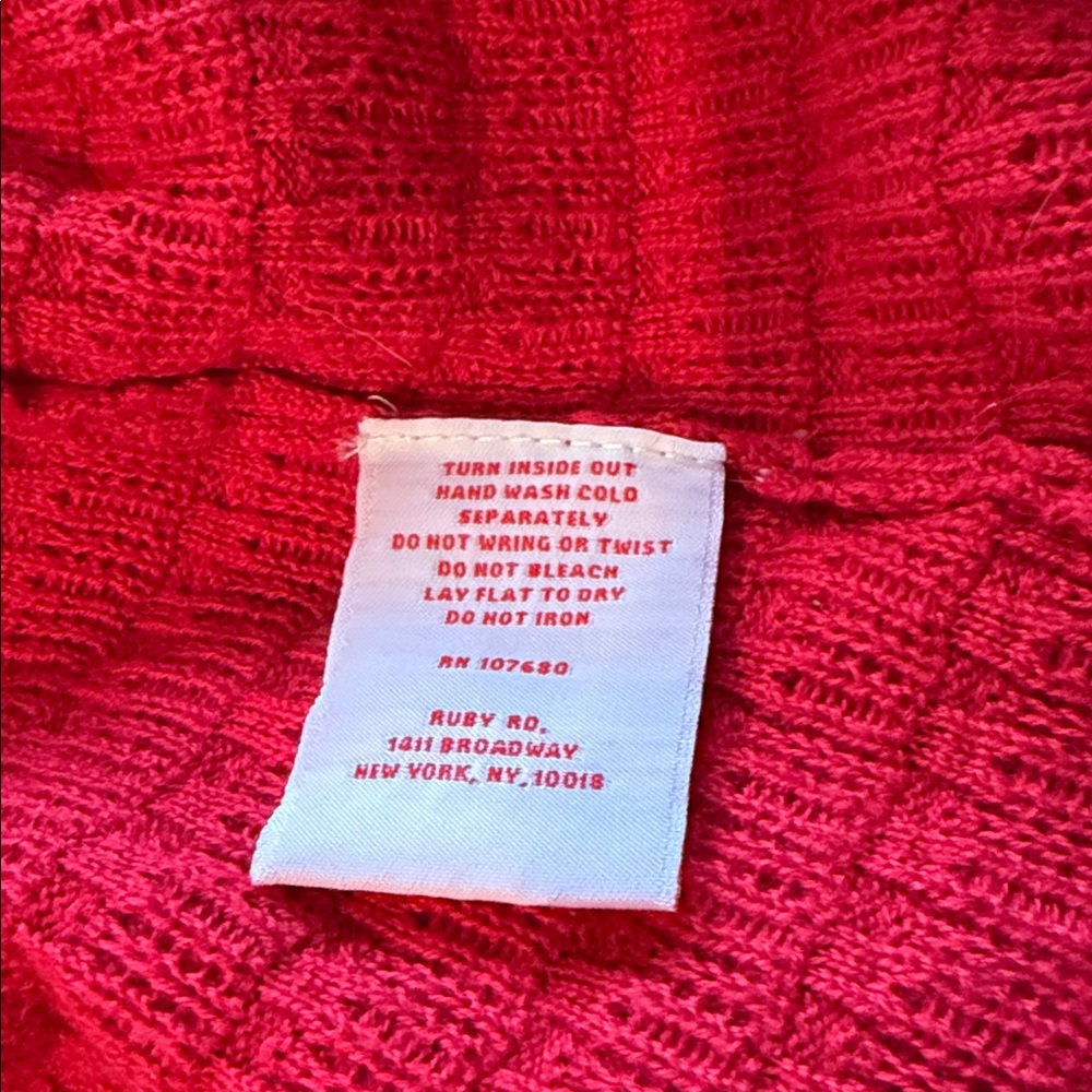 Ruby Rd Plus Size Beaded Red Cardigan Jacket with Snap Closure Size 2X - Picture 8 of 8